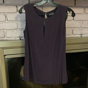 St. John Couture Purple Sleeveless Silk Blouse